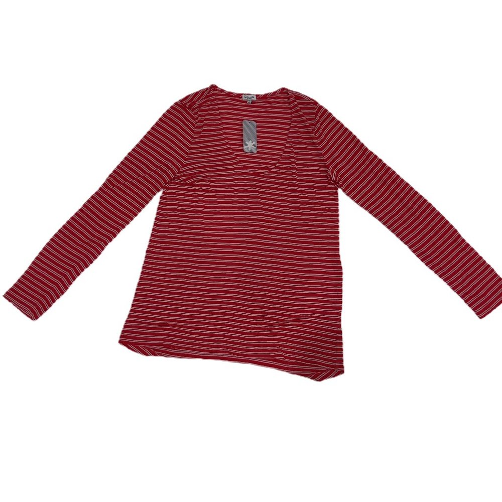 NWT Splendid Women's Red With White Stripe Long Sleeve Tee Size M and XL $90